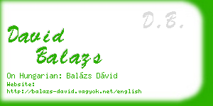 david balazs business card