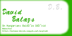 david balazs business card